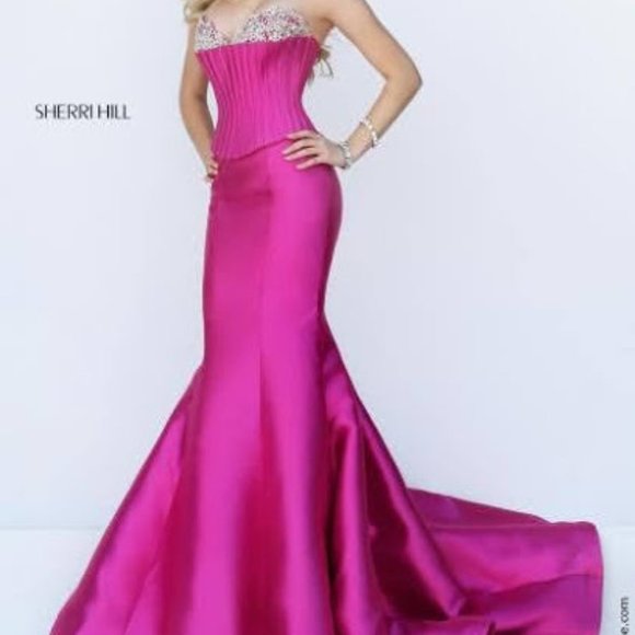 Sherri Hill #50389-Magenta  Pageant/Prom Dress - Picture 1 of 12